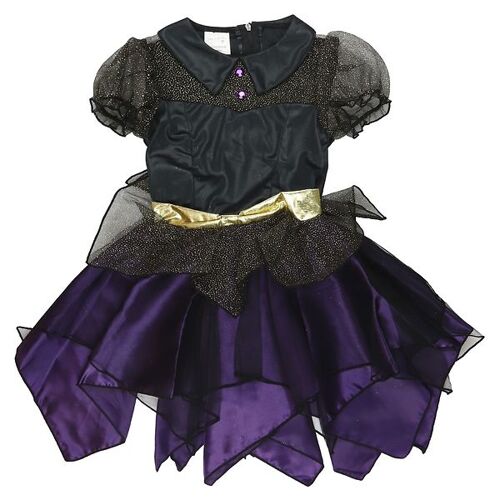 Den Goda Fen Kostüm – Hexenkleid m. Hexenhat Schwarz/Lila – 5-7 Jahre (110-122) – Den Goda Fen Kostüm