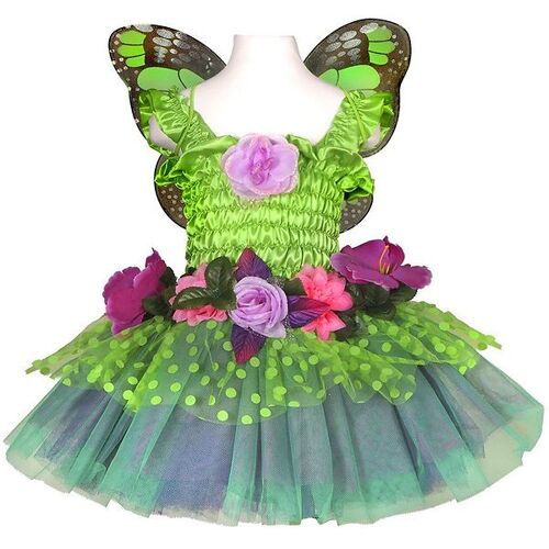 Great Pretenders Kostüm – Fee – Blooms Deluxe – Grün/Lila – 5-6 Jahre (110-116) – Great Pretenders Kostüm