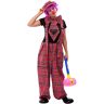 Clown-Latzhose mit Riesenkrawatte, unisex, pink