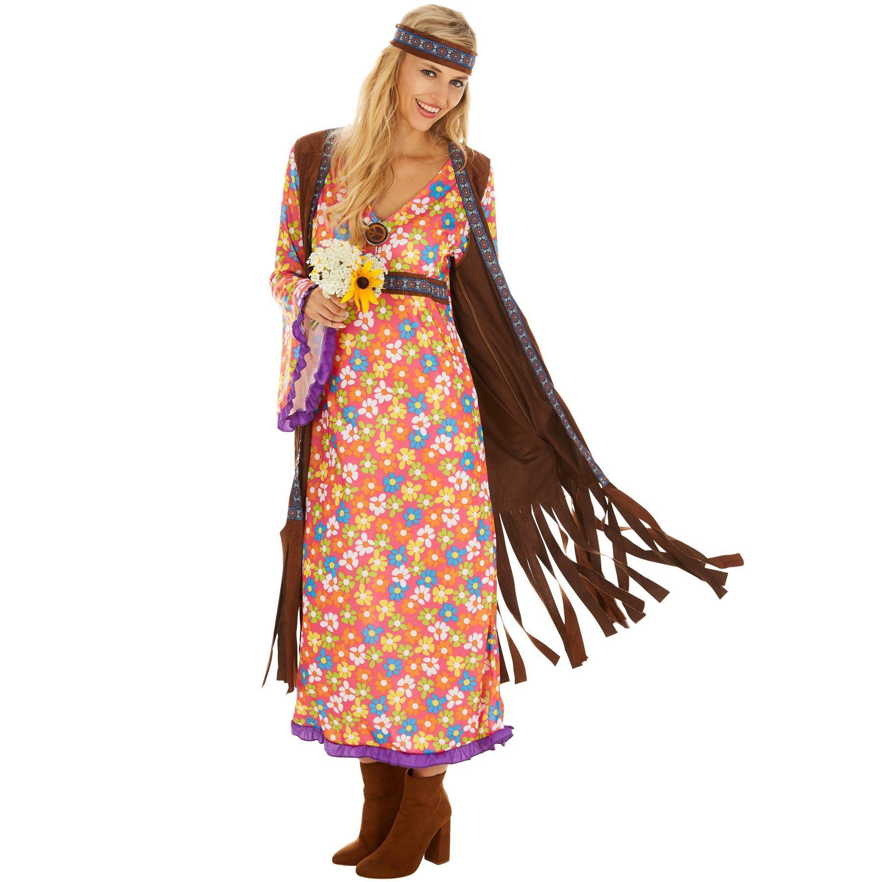 tectake Hippie-Kostüm »Frauenkostüm Mrs. Peacemaker«