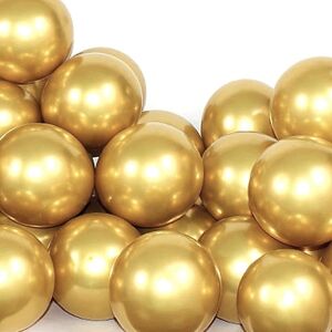 Sassier Guld Balloner latex til nytår, bryllup, fødselsdag - 25-pak med metallisk skimmer