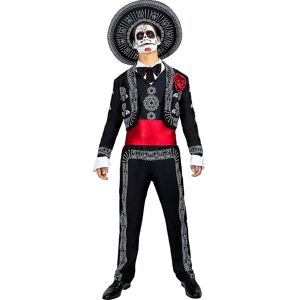 Funiglobal FUNIDELIA Day of the Dead Kostume til mænd - Sort