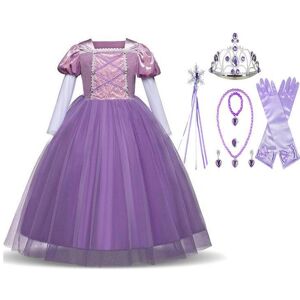 B4B Prinsesse kjole Rapunzel Tangled kostume + 7 ekstra tilbehør