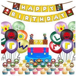 Super Mario Kids Party Balloon Bow Tillykke med fødselsdagen