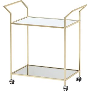 Skyport Serveringsvogn I Guld Med Glasplade, 73x78x37 Cm