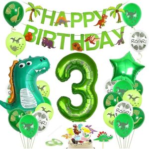 Ballonfødselsdag, 3 års fødselsdagsdekoration, Ballon 3 fødselsdag, fødselsdagsdekoration Boy 3 Dinosaur, Dino Balloon 3 fødselsdag, 3 fødselsdagsdekoration,