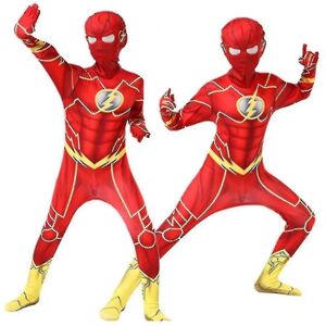 Børn Drenge Mænd The Flash Costume Anime Fancy Performance Tøj Kid 6-7 Years