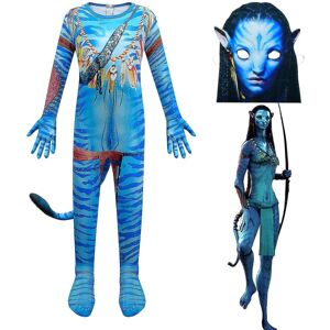 Avatar Waterways Alien-kostumesæt, Cosplay-kostume W Light blue female 130cm