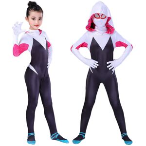 Halloween Ghost Spider Gwen med maske Cosplay Clothes Kid 120