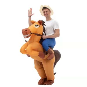 Creations oppustelige hestekostume, Ridning a Horse Air Blow Up Deluxe Halloween kostume, Cowboy Ride On Horse kostume -