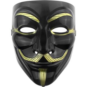 Mwin Udekit Hacker Anonymous Mask Gold V f?r Vendetta Mask f?r barn Kvinnor M?n Halloween Party Kostym Cosplay Guld