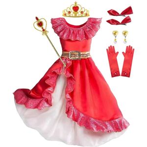 Elena Of Avalor Prinsesse Kostume Piger Disney Anime Rollespil Tøj Halloween Carnival Cosplay Outfit Børn Rød Flæse Lang Kjole Elena Sets 04 5-6Y Tag-M