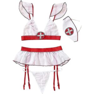 Sexet sygeplejerske Uniform Natklub Fest Cosplay Bryllupsrejse Kostume Pyjamas M