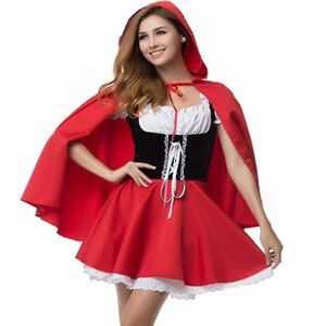 Xs-6xl Deluxe Voksen Rødhætte Kostume Med Cape Kvinder Udklædning Halloween Party Prinsesse Fancy Dress_y XL-Red Riding Hood