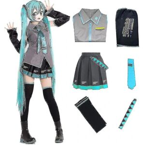 6 stk/sæt Hatsune Miku Cosplay Kostume Kvinder Performance Show Fancy Dress Comic Suits Uniform Halloween Party S