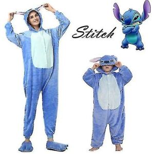 Børne Blue Stitch Tegnefilm Dyre Nattøj Fest Cosplay Kostume Suit Voksen M 9-10Years