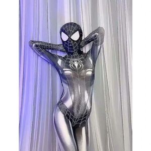 Spiderman Cosplay Sexet Zentai Suit Kvinder Jumpsuit Super Hero Zentai Kostume Full Body Fancy Outf