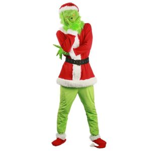 Børn/voksne julefest Grinch Cosplay kostume kjole sæt L