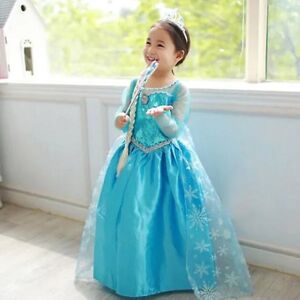 ESTONE Girls Frozen Queen Elsa Princess Dress Cosplay Costume Xmas Party Fancy Dress Up -ge 4-5 Years