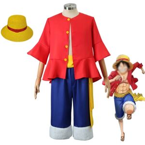 4 stk Luffy sæt Halloween anime kostume til børn voksne Kid-S