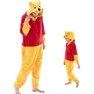 Snug Fit Unisex Voksen Onesie Pyjamas Flanell Cosplay Animal One Piece Halloween kostume Nattøj Hjemmetøj Q Pattegris 85 cm Pooh XL