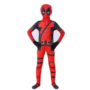 Børn Drenge Deadpool Fancy Dress Fest Jumpsuit Cosplay Kostume 110cm 140cm
