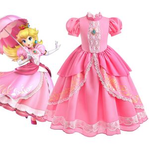 Super Mario Brothers Kids Princess Peach-kjole til Halloween 150cm