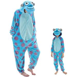 Snug Fit Unisex Voksen Onesie Pyjamas Flanell Cosplay Animal One Piece Halloween kostume Nattøj Hjemmetøj Q Pattegris 85 cm Sulley XL