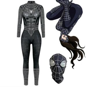 Sexet bodysuit Black Spider Woman Spandex Jumpsuit Halloween Cosplay Kvinder Superhelte Kostume Jumpsuit M