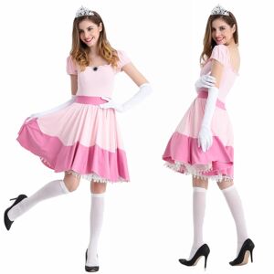 Princess Peach Kostume Til Kvinder Halloween Cosplay Kjole M