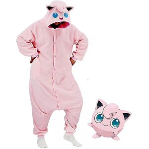 Jigglypuff Kostume Full Body Pyjamas Halloween Jul One Piece Kigurumi til mænd Kvinder S