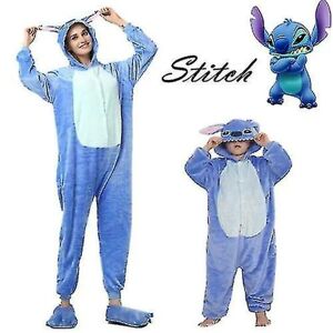 Børn Blue Stitch Cartoon Animal Nattøj Fest Cosplay Kostume Suit 8-9Years
