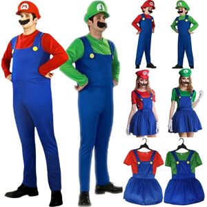 Kids Super ario kostume fancy kjole til fest Cosplay Hat Set Women-Red M