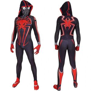 Sort Spiderman Onesie Voksen Cosplay kostume til børn 130cm 170cm