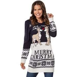 tectake Julesweater Merry Christmas til kvinder Blue L