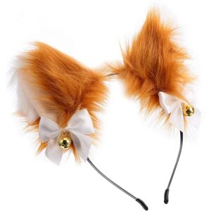 2-Sk Adult Cat Ears Pandebånd Plys Pandebånd Cosplay - Orange