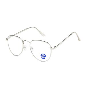 Megabilligt Ovale computerbriller med blåt lysfilter uden styrke - sølv sølv