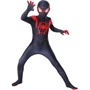 HEET Kids Miles Morales kostume Spiderman Cosplay Jumpsuit Halloween black 140CM