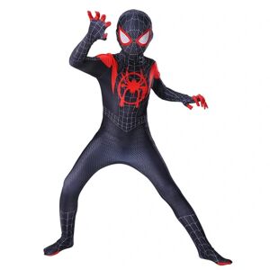 HEET Kids Miles Morales kostume Spiderman Cosplay Jumpsuit Halloween black 110CM