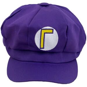 Super Mario Bros Hat Luigi Letter trykt Cosplay Newsboy-kasket Baseball-kasketter til voksne Waluigi Wario Odyssey-kasket Purple