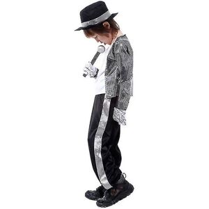 Børn Michael Jackson Cosplay Kostume Superstjerne Sanger Dansedragter Purim nytår Festkjole Drenge Børn Fancy Dress D_ia XL Height 130-140 CM