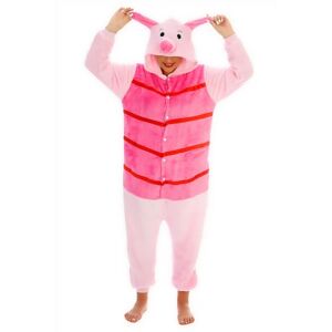 Winnie the Pooh Characters Unisex Onesie Fancy Dress Kostume Hættetrøjer Pyjamas en pattegris Piglet L(170CM-180CM)