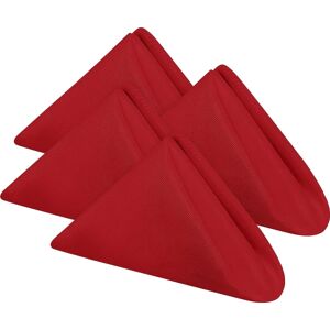 Stofservietter [24 pakke, rød] - 43 x 43 cm, 100 % polyester, kant, vaskbar, velegnet til fest, bryllup, middag