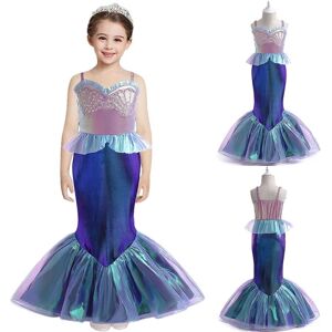 Elsa Havfrue Prinsesse Kjole Cosplay Fest Kostume Halloween Kostume Karneval 5-6 Years