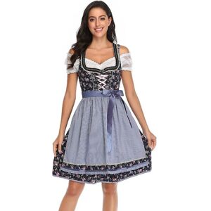 Traditionelt Dirndl Oktoberfest kostume Klassisk Alpen Fraulein Clubs Servitrice Outfit Cosplay Carnival Fancy festkjole 20167C M