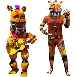 Børnefesttøj Five Nights Freddy Bear Cosplay-kostume med maske Drenge Piger Bodysuit Halloween Fancy Jumpsuits K 3 140