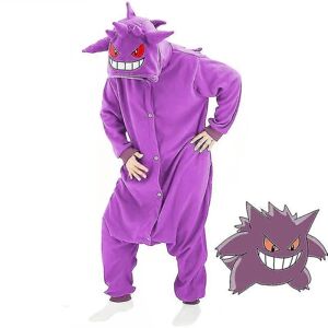 Gengar Kostume Full Body Pyjamas Halloween Christmas One Piece Kigurumi til mænd Kvinder-WELLNGS S