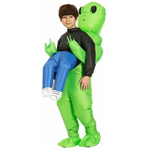 Nabila oppustelige alien kostume til børn, til halloween, cosplay, flot kostume green