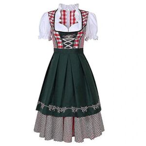 Hurtig levering højkvalitativ traditionel tysk pläd Dirndl-klänning Oktoberfest-kostym for voksne kvinder Halloween-fest Style1 Green M