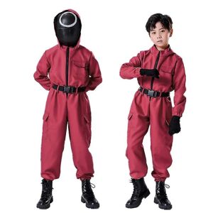 Børneblækspruttelegekostume Cosplay Jumpsuit + maske H Circles 140cm